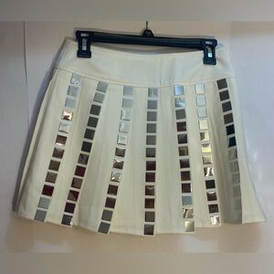 Endless Rose Woman’s Mirrored‎ White Glam Skirt Size Small NWOT